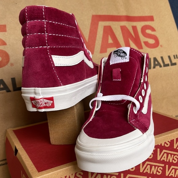 Vans Sk8-Hi Reissue 13 Velvet Beet Red/True White sneakers WMNS - Picture 10 of 16